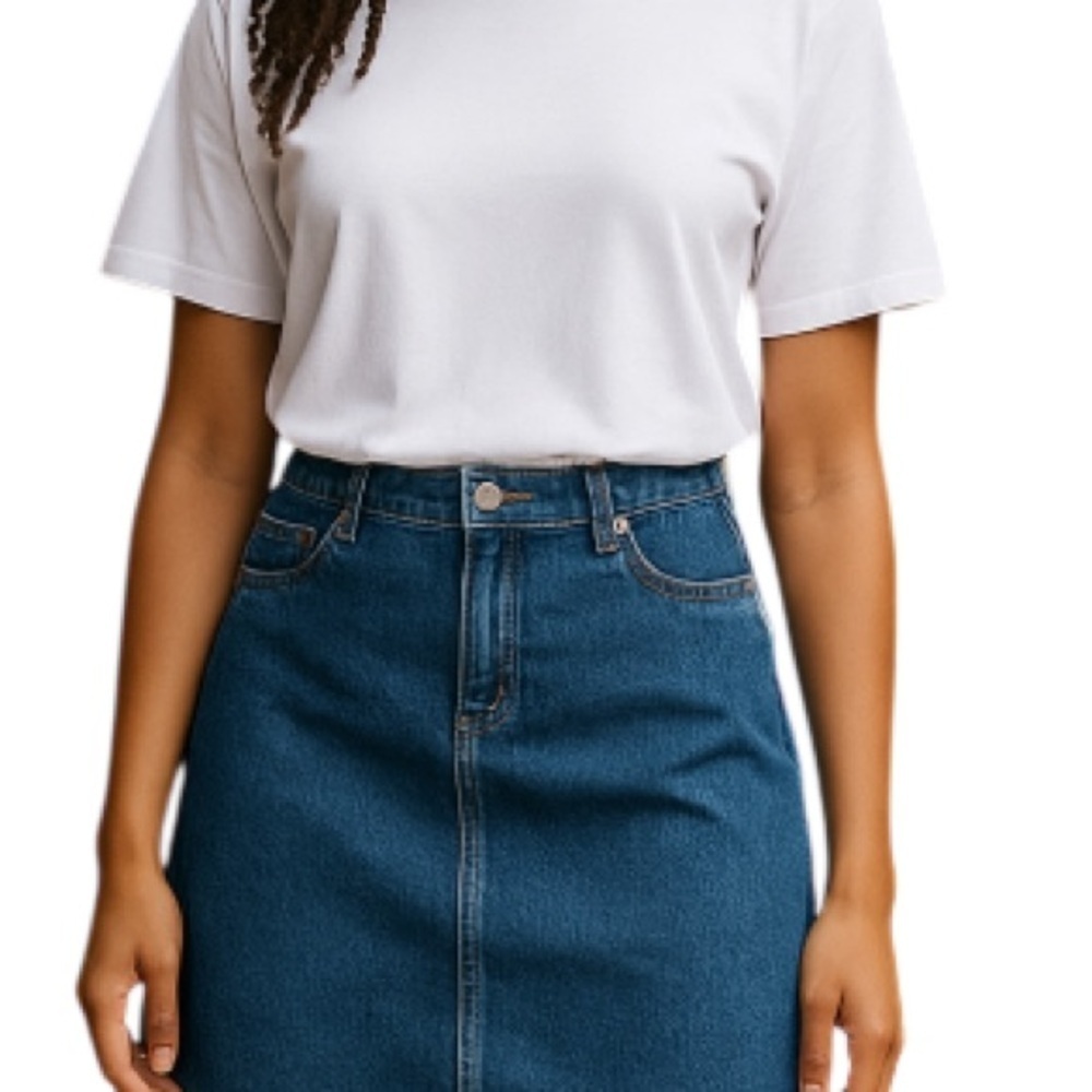VINTAGE Northern Reflections Jean Skirt Blue Medium Wash Denim Knee Length 16